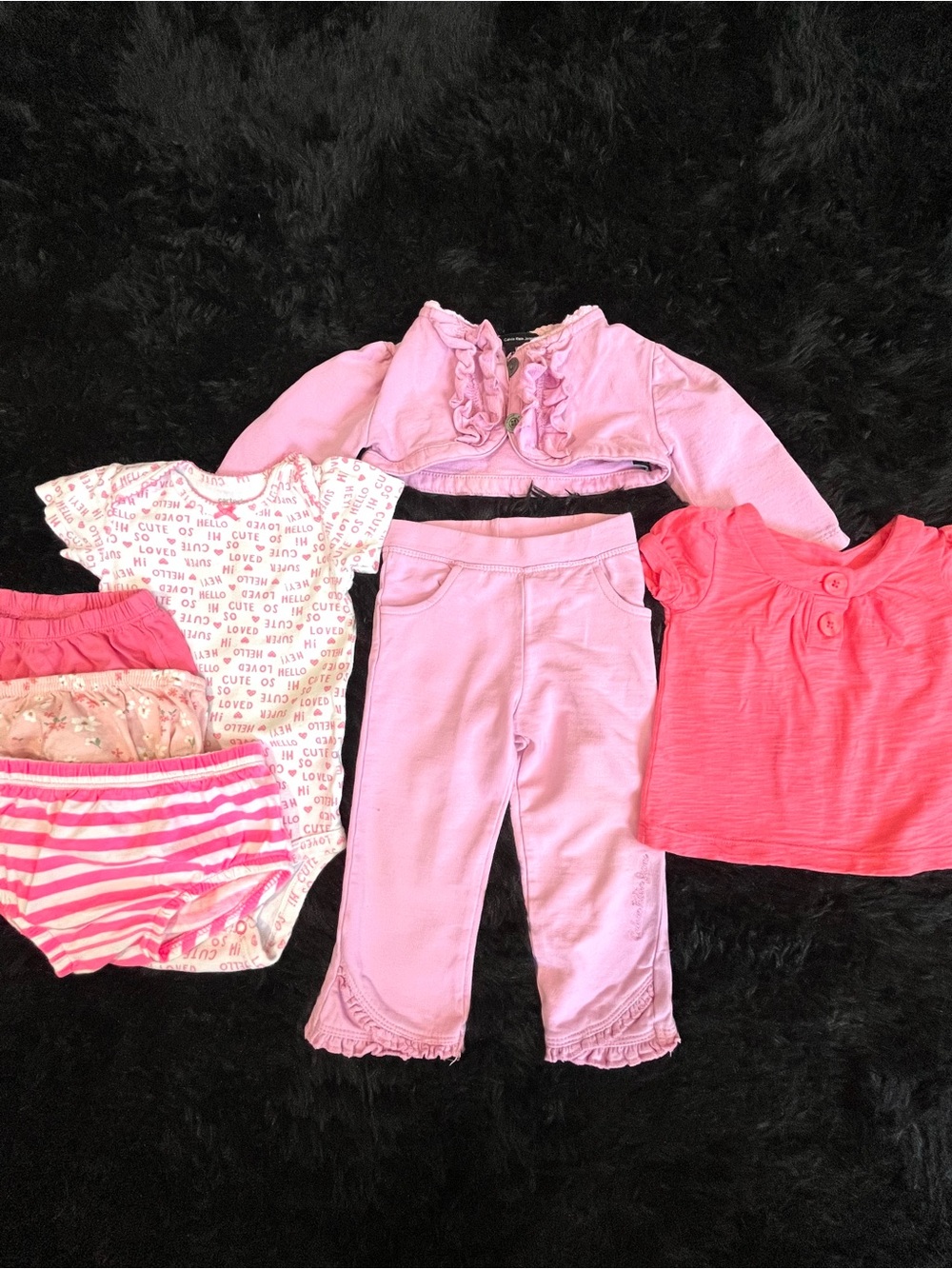COTTON 12-18 Months Girl PINK 7 Piece Bundle. Live Show Listing. $10 starts.